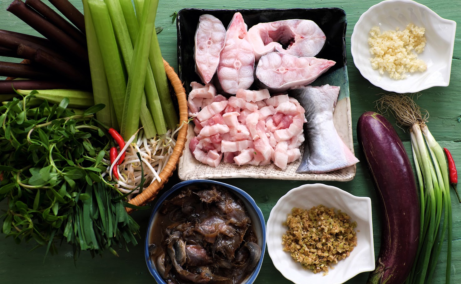 Rustic Mekong dishes