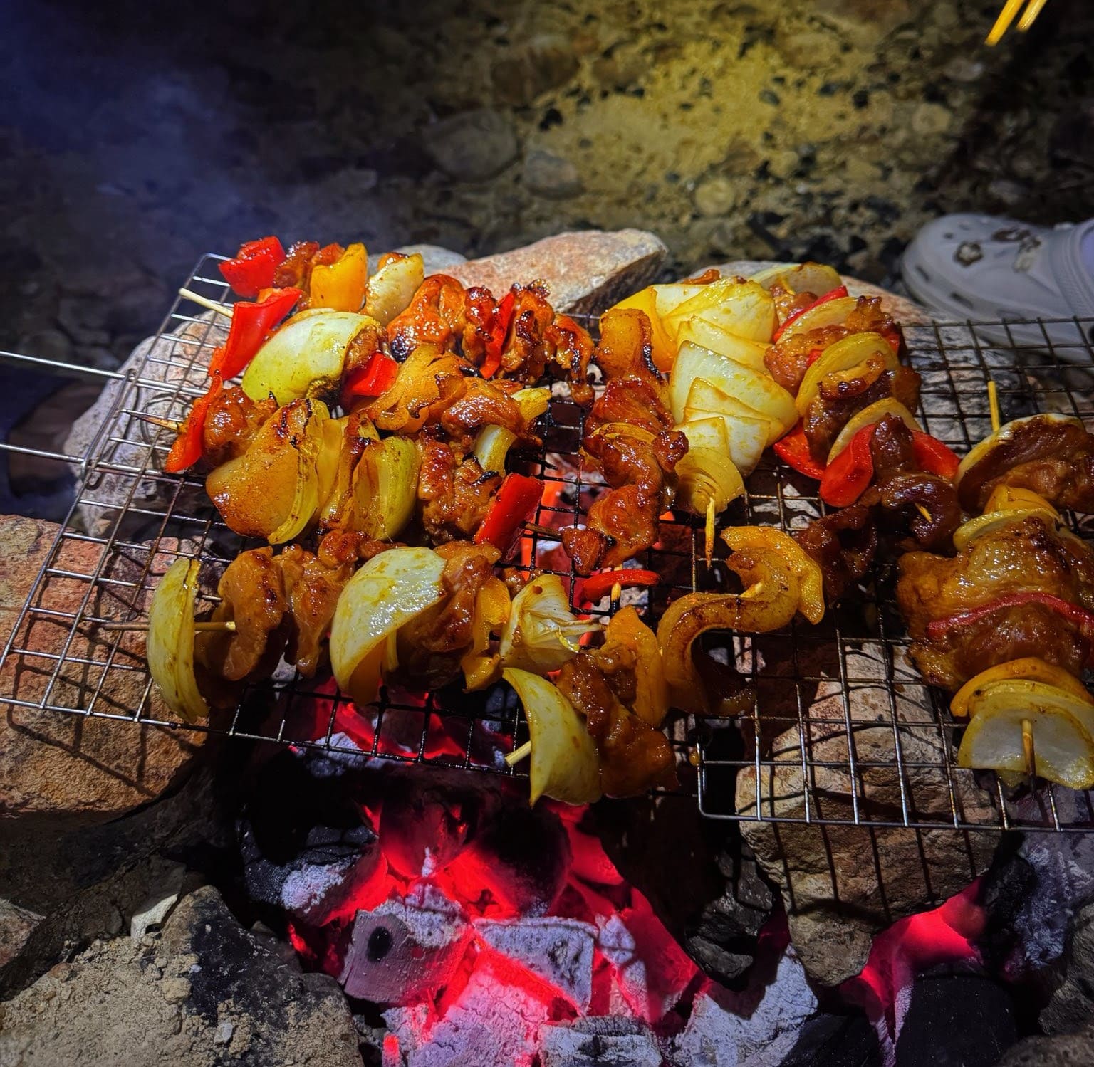 Having a small outdoor BBQ with group of friends
